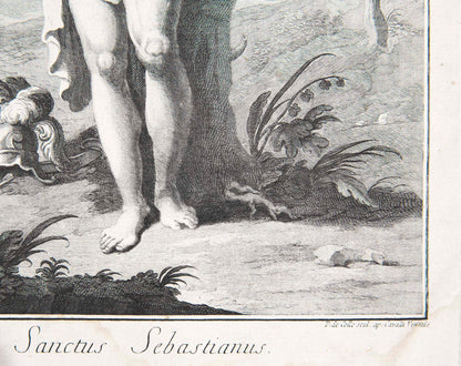 Rare 18th Century Etching of Saint Sebastian