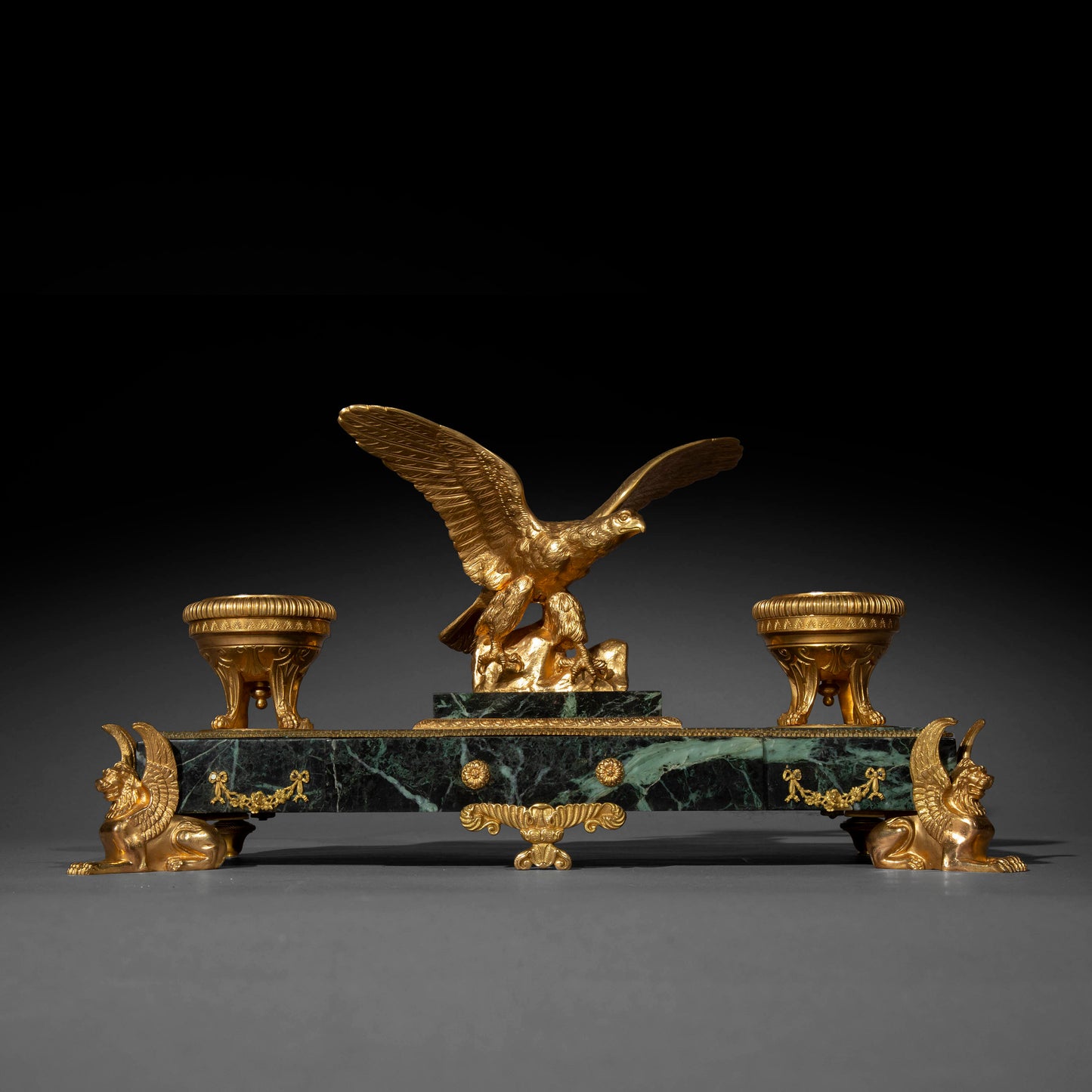 Antique Empire Style Marble and Ormolu Desk Stand