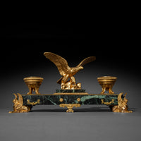 Antique Empire Style Marble and Ormolu Desk Stand