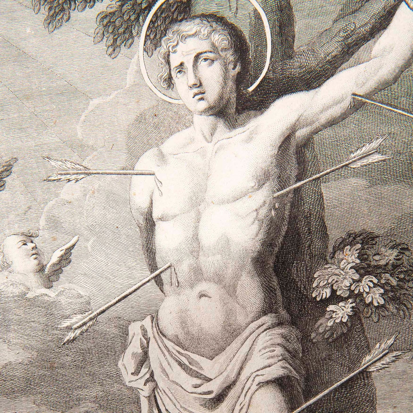 Rare 18th Century Etching of Saint Sebastian