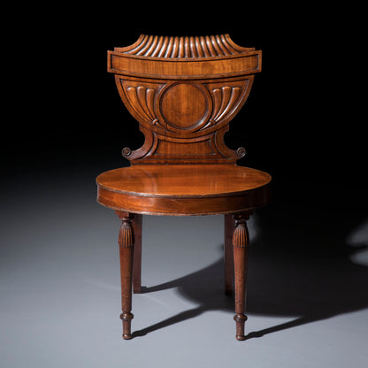 Pair of Regency Mahogany Hall Chairs