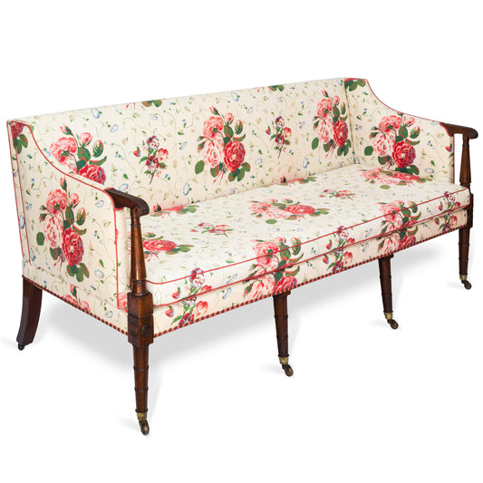 George III Three Seater Mahogany Sofa Settee