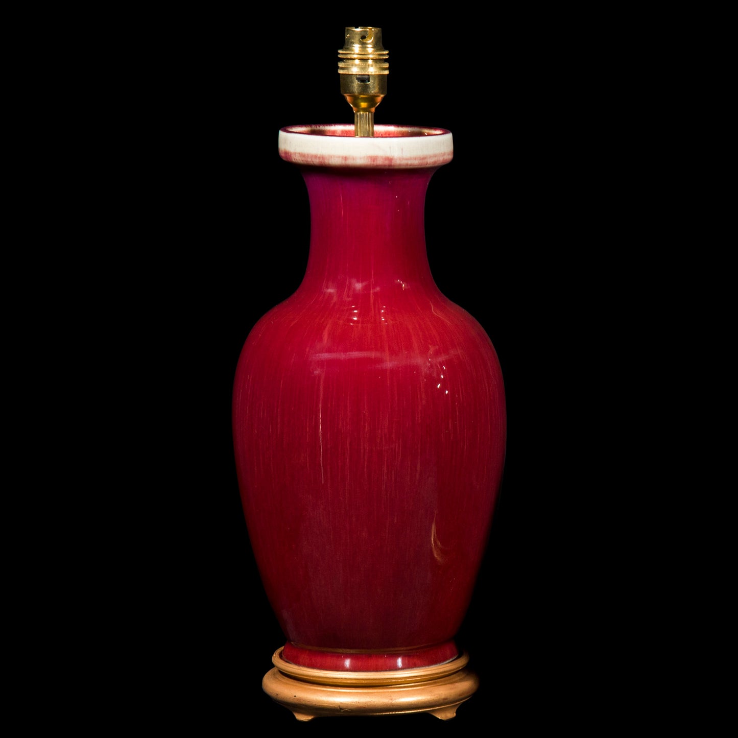 Pair of Chinese Oxblood Vase Lamps