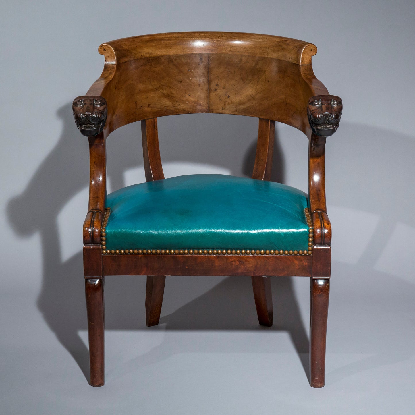 French Empire Mahogany Desk Armchair