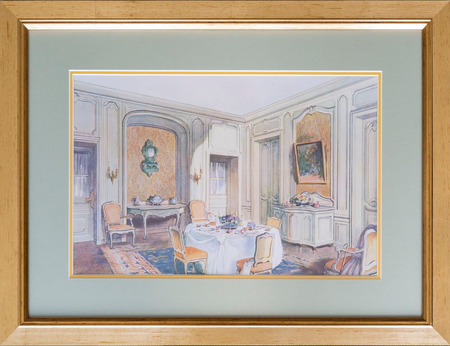 Twelve Antique French Interior Prints