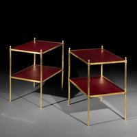 Pair of Midcentury Brass End Tables in the style of Jansen