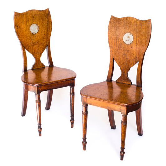 Pair of George III Irish Hall Chairs