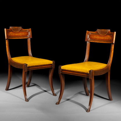 Pair of Regency Klismos Chairs, in the manner of Marsh and Tatham