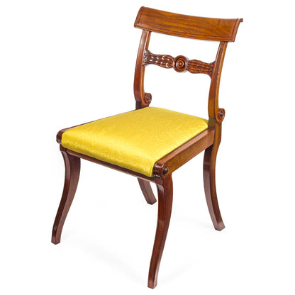 Set of Six Regency Mahogany Klismos Dining Chairs