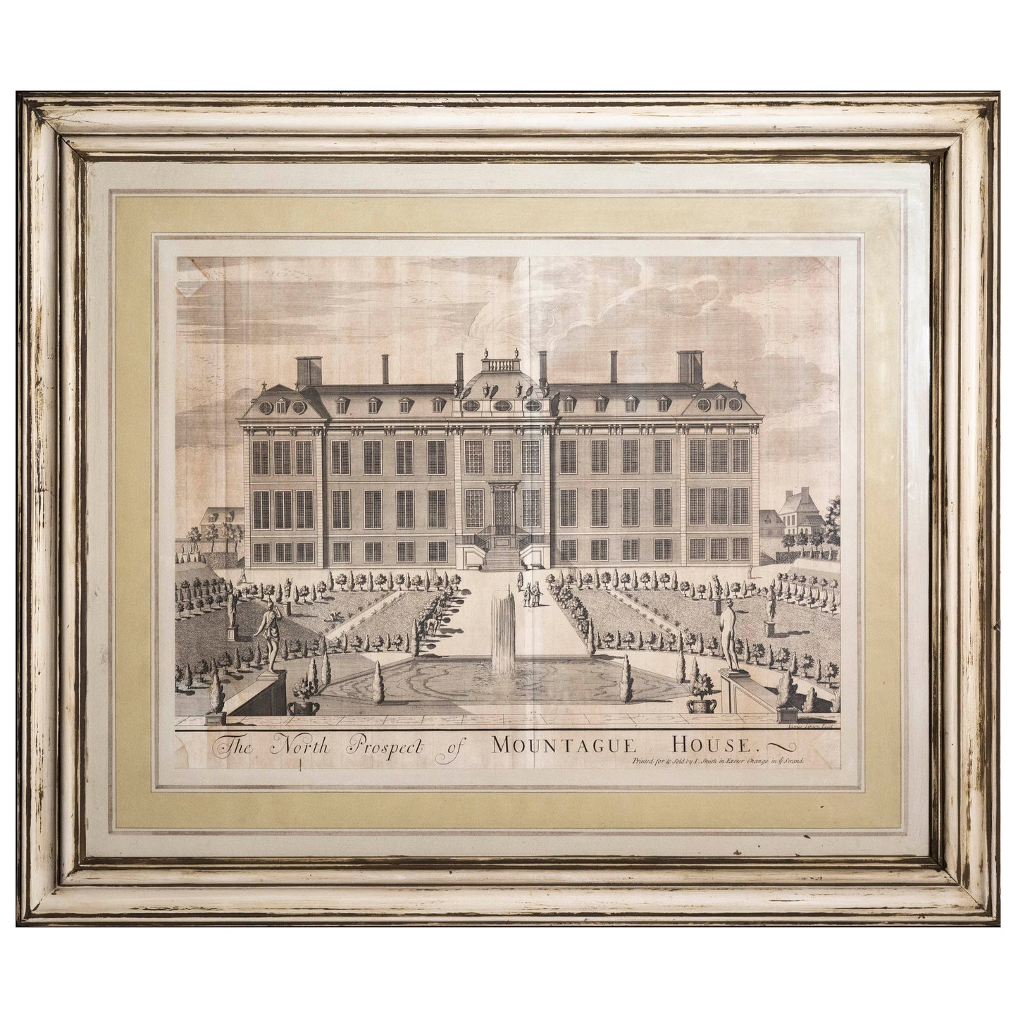 Large 18th Century Architectural Engraving of Montagu House