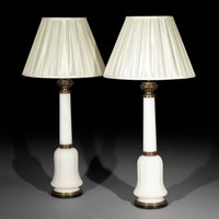 Pair of 19th Century Opaline Glass Lamps