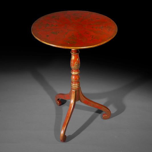 Red Lacquer Chinoiserie Table