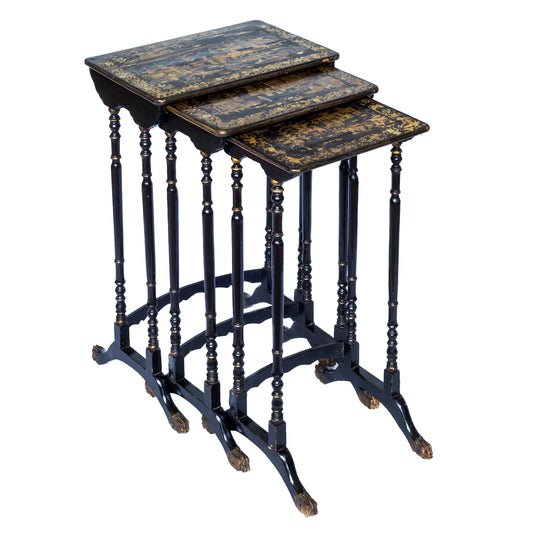 Early 19th Century Chinese-Export Chinoiserie Nest of Tables