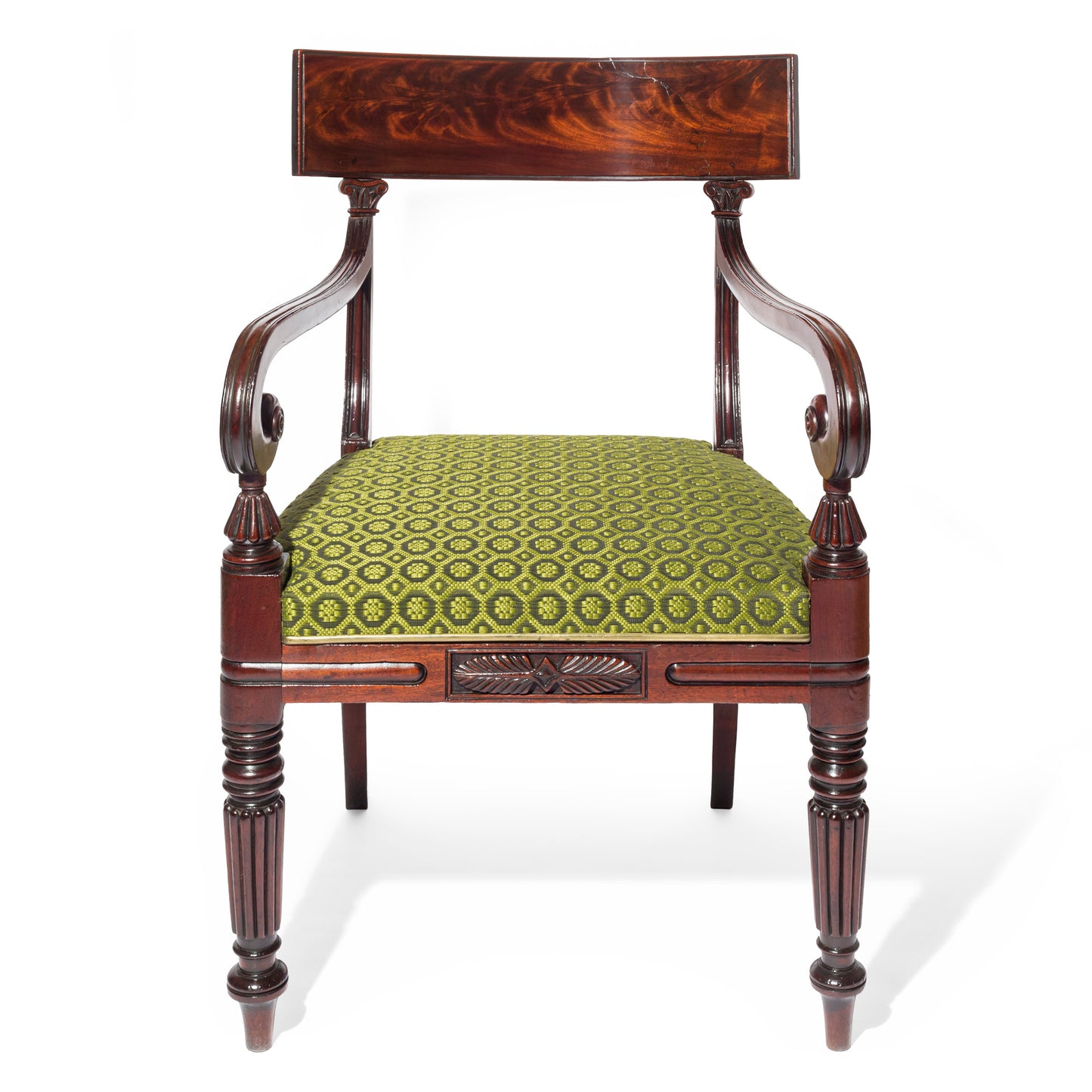 Fine Regency Mahogany Open Armchair