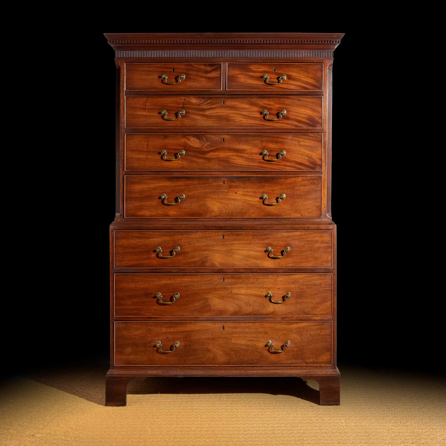 Fine Georgian Chippendale Chest on Chest