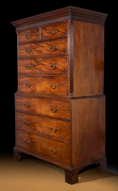Fine Georgian Chippendale Chest on Chest