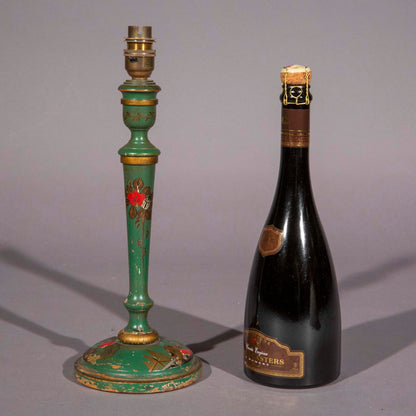 Green Chinoiserie Candlestick Lamp