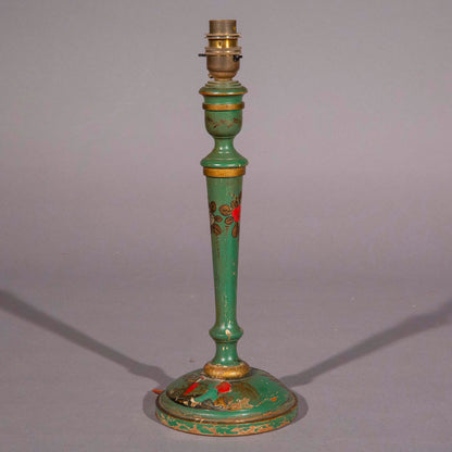 Green Chinoiserie Candlestick Lamp