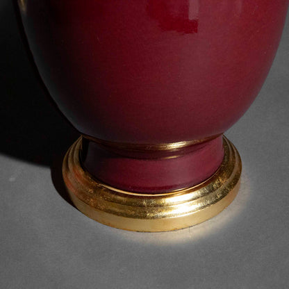 Pair of Large Chinese Sang de Boeuf Vase Lamps