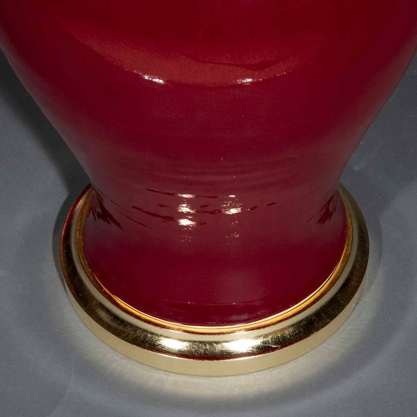 Pair of Large Chinese Jar Lamps in Sang de Boeuf Glaze