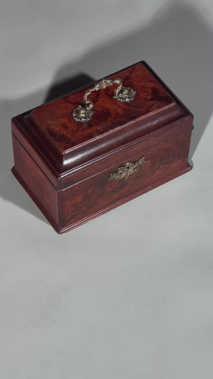 18th Century George III Period Mahogany Tea Caddy