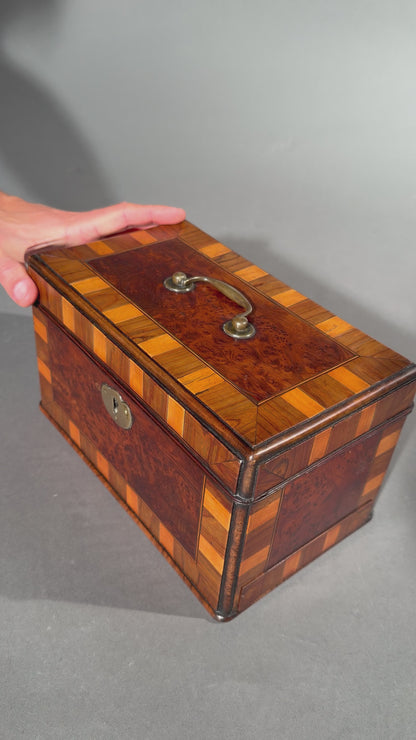 George II Period Yew Wood and Cocuswood Tea Caddy