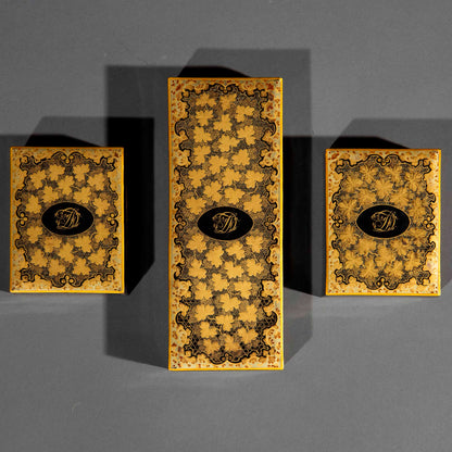 19th Century Chinoiserie Lacquer Boxes Monogrammed DF